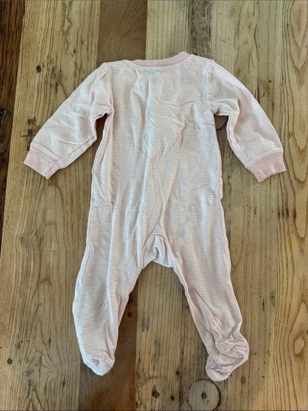 Carter's Pale Pink Ribbed Footed One-Piece Sleeper